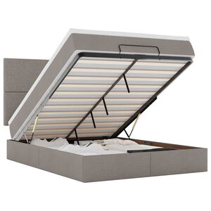 vidaXL ottomani voodi madratsita, hallikaspruun, 140x190 cm, kangas