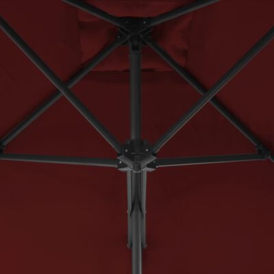 vidaXL päikesevari, teraspostiga, bordoopunane, 250 x 250 x 230 cm