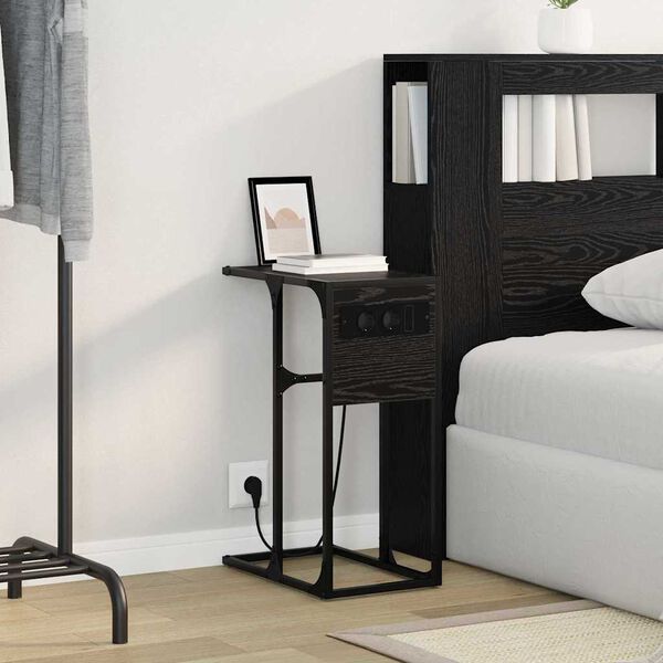 vidaXL &Ouml;&ouml;lambi kapp Must tamm 41,5 x 26 x 60,5 cm Tehispuit