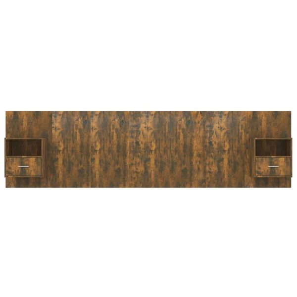 vidaXL voodipeats kappidega, suitsutatud tamm, tehispuit