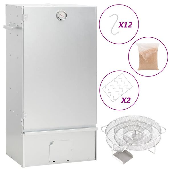 vidaXL BBQ suitsuahi koos külmsuitsu generaatoriga, tsingitud teras