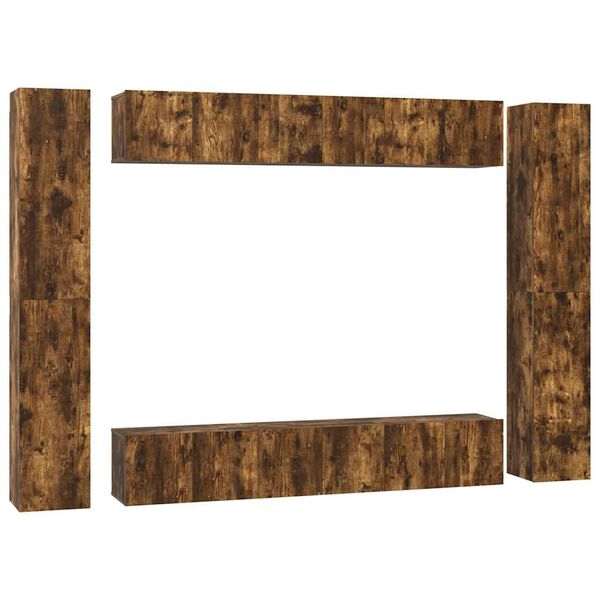 vidaXL 10-osaline telerikappide komplekt, suitsutatud tamm, tehispuit