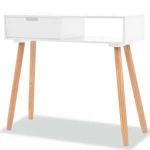 vidaXL konsoollaud toekast m&auml;nnipuidust 80 x 30 x 72 cm, valge