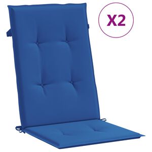 vidaXL k&otilde;rge seljatoega toolipadjad 2 tk, sinine, 120x50x3 cm, kangas