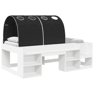 vidaXL Voodi raam tunneliga Valge ja must 75 x 190 cm Tehispuit