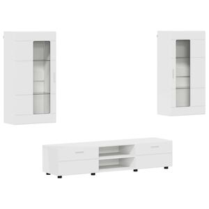 vidaXL Telerikapi komplekt sahtliga FLORIN 3 pcs Valge Tehispuit