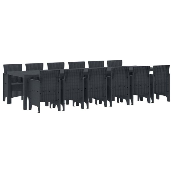 vidaXL Aia s&ouml;&ouml;gilaudade komplekt 13 pcs Antratsiit Polt rattan