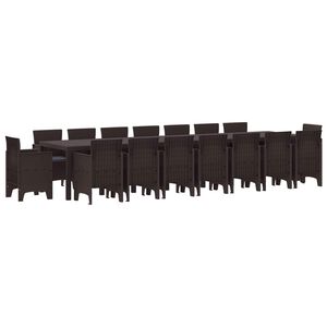 vidaXL Aiak&ouml;&ouml;gi komplekt padjadega padjaga 17 pcs Pruun PP