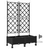 vidaXL Aiakonteiner Kastmise ja Ratastega 2 tk Must 80 x 40 x 132 cm