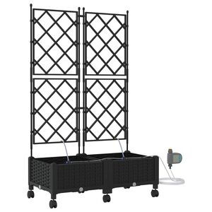 vidaXL Aiakonteiner Kastmise ja Ratastega 2 tk Must 80 x 40 x 132 cm
