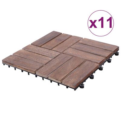 vidaXL terrassiplaadid 11 tk, 30 x 30 cm, taaskasutatud puit