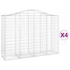 vidaXL kaarekujulised gabioonkorvid 4 tk, 200x50x140/160 cm, raud