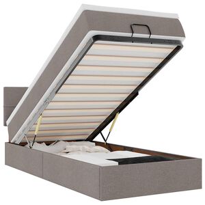 vidaXL ottomani voodi madratsiga, pruunikashall, 120x200 cm, kangas