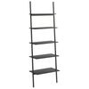 vidaXL 5 riiuliga redelriiul, must, 64 x 34 x 185,5 cm