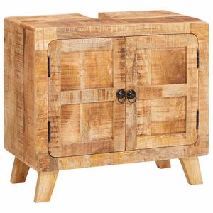 vidaXL Vannitoa kapp uksega Pruun T&otilde;eline mango puu ja t&ouml;&ouml;deldud puit