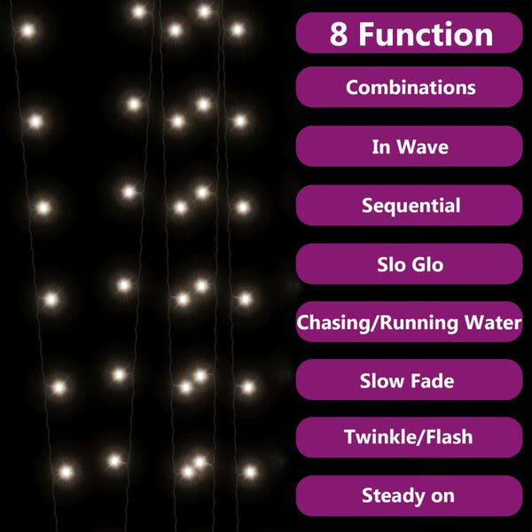 vidaXL p&auml;ikesetoitel tuled, 2 tk, 2x200 LEDi, k&uuml;lm valge, tuppa/&otilde;ue