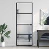 vidaXL &otilde;huke siseuks, must, 76x201,5 cm, karastatud klaas, alumiinium