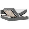 vidaXL LED-iga voodiraam koos madratsiga Tumehall 200 x 200 cm kangas