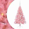 vidaXL Tehis pre-lit j&otilde;ulupuu koos 150 LED-iga Roosa 120 cm PVC