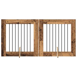 vidaXL Koerav&auml;rav koos aluspuudega 2 pcs Vana puit 80 x 80 cm
