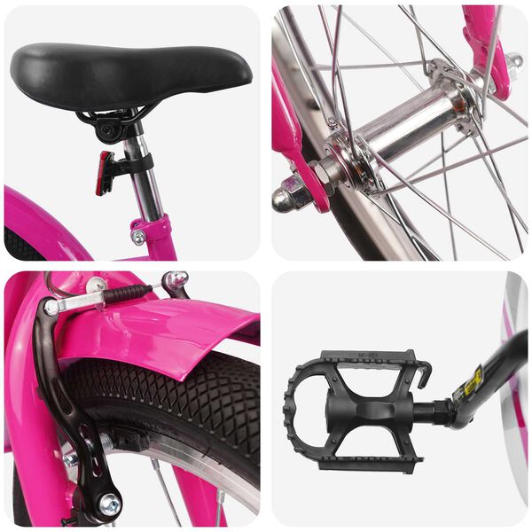 vidaXL Laste Bike 18 Tolli 5-7 aastastele Tumepink