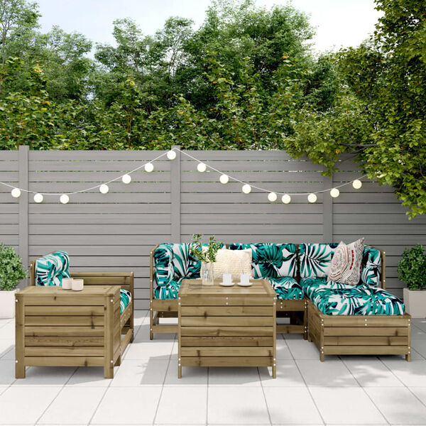 vidaXL 7-osaline aiadiivani komplekt, immutatud m&auml;nnipuit