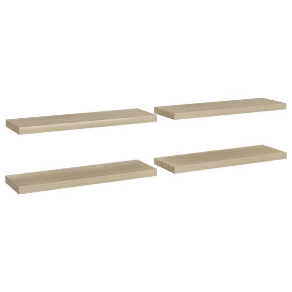 vidaXL seinariiulid, 4 tk, tammevärvi, 80 x 23,5 x 3,8 cm MDF