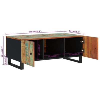 vidaXL kohvilaud, 100 x 54 x 40 cm, taastatud puit ja tehispuit