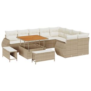 vidaXL Aia Diivanikomplekt padjaga 12 pcs beež ja kreemjas