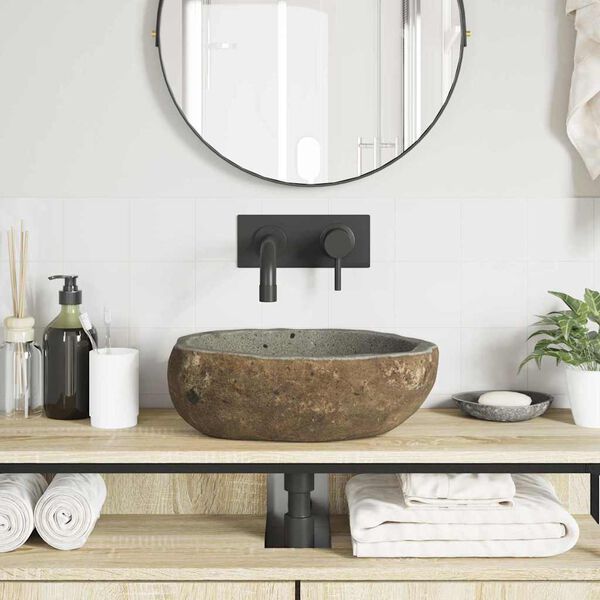 vidaXL Basin Helehall (30-37) x (25-30) x 12 cm Jõekivi