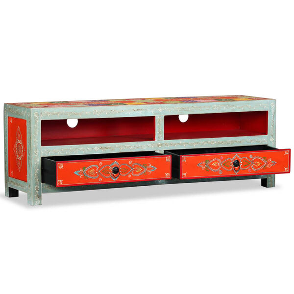 vidaXL toekast mangopuidust telerikapp, käsitsi maalitud