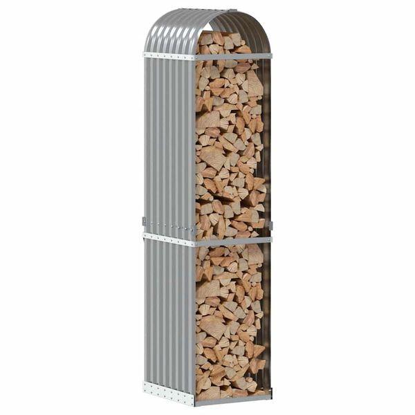 vidaXL küttepuude alus, helehall, 40x45x170 cm, tsingitud teras