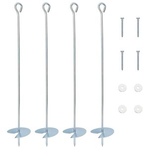 vidaXL Muldade ankurdus 4 pcs H&otilde;bedane &Oslash;10 x 60 cm