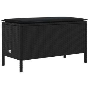 vidaXL Aia jalatoed padjaga Must 80 x 38 x 45 cm PE rattan
