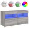 vidaXL teleri seinakapp LED-tuledega, hall Sonoma, 80x30x40 cm
