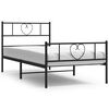 vidaXL metallist voodiraam peatsi ja jalutsiga, must, 75 x 190 cm