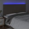 vidaXL LED-voodipeats, pruunikashall, 180x5x118/128 cm, kangas