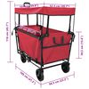 vidaXL Kokkuvolditav K&auml;si Trolley Punane 105 x 56.5 x 116 cm