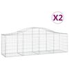 vidaXL kaarekujulised gabioonkorvid 2 tk, 200x50x60/80 cm, raud