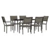 vidaXL 7-osaline aia s&ouml;&ouml;gim&ouml;&ouml;bli komplekt, must, teras ja tekstileen