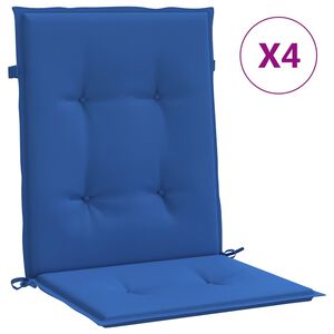 vidaXL madala seljatoega toolipadjad 4 tk, sinine, 100x50x3 cm, kangas