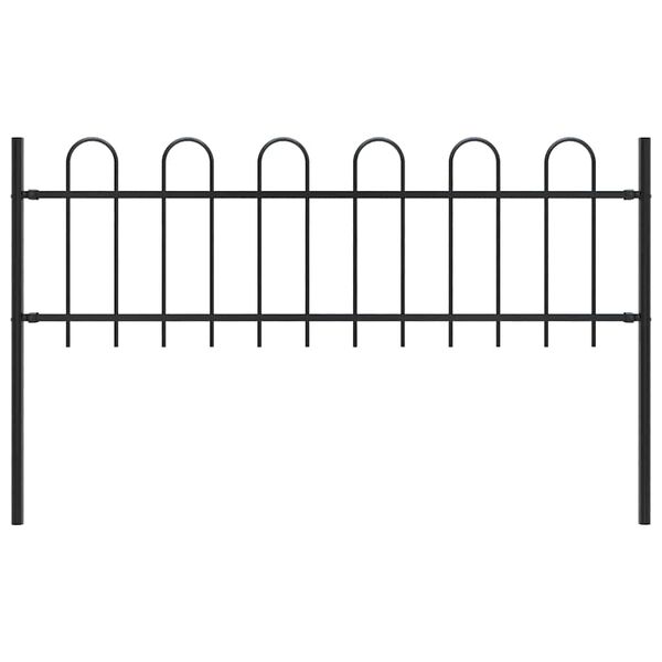 vidaXL kumerate otstega aed, teras, 1,8 m, must