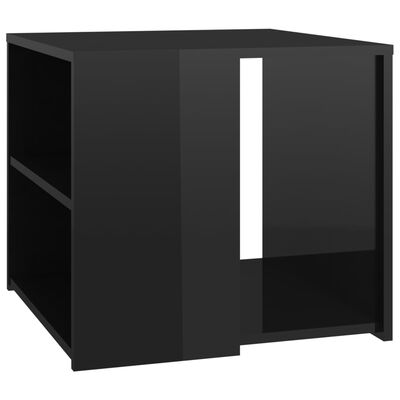 vidaXL lisalaud, kõrgläikega, must, 50x50x45 cm puitlaastplaat