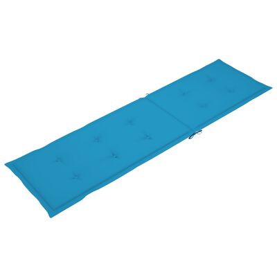 vidaXL päevitustooli istmepadi, sinine, (75 + 105) x 50 x 3 cm