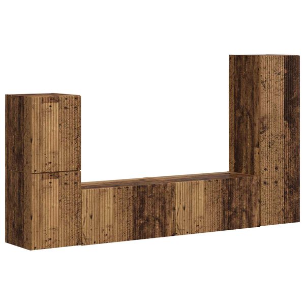 vidaXL Telerikapi komplekt 4 pcs Vana puit Tehispuit