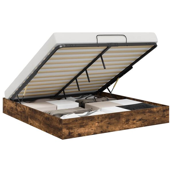 vidaXL Ottomani voodiraam Suitsetatud Tamm 203 x 160 x 25 cm