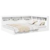 vidaXL Raamatukapitsee voodi peaga Valge 135 x 190 cm Tehispuit