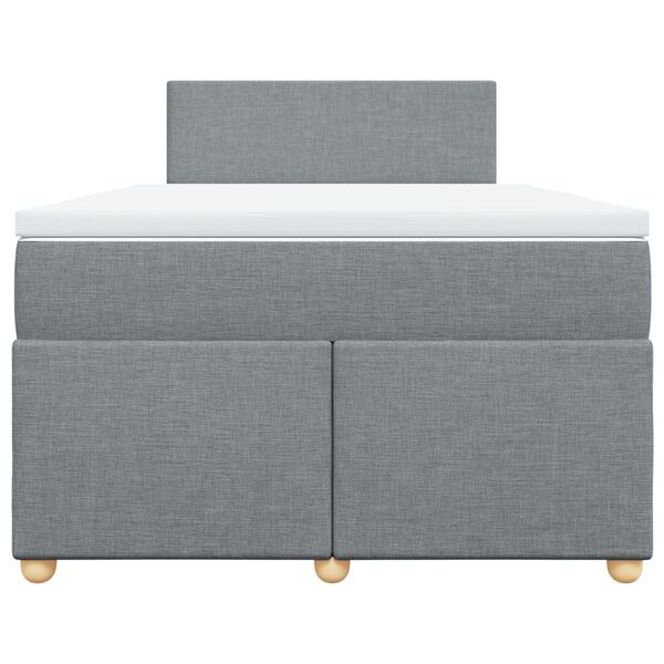 vidaXL kontinentaalvoodi madratsiga, helehall, 120x200 cm, kangas