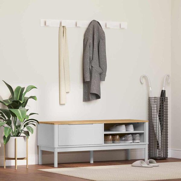 vidaXL Koridori pink FLORO Valge 115 x 40 x 45 cm Kindel m&auml;nnipuidust