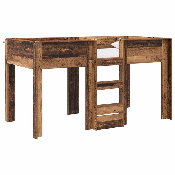 vidaXL Kiipevoodi Lastele madratsiga Vana puit 100 x 200 cm Tehispuit